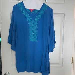 🌸Lilly Pulitzer for Target Azure Tunic with Aqua Detailing